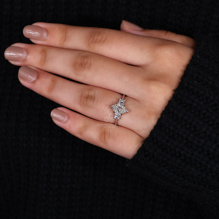 IGI certified 3 stone engagement ring.