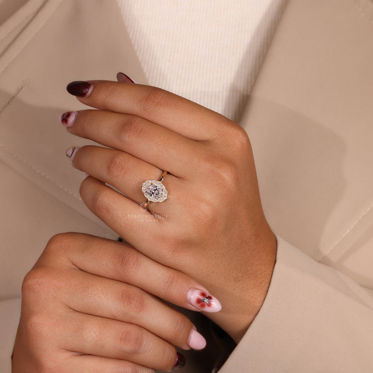 IGI certified vintage engagement ring design.