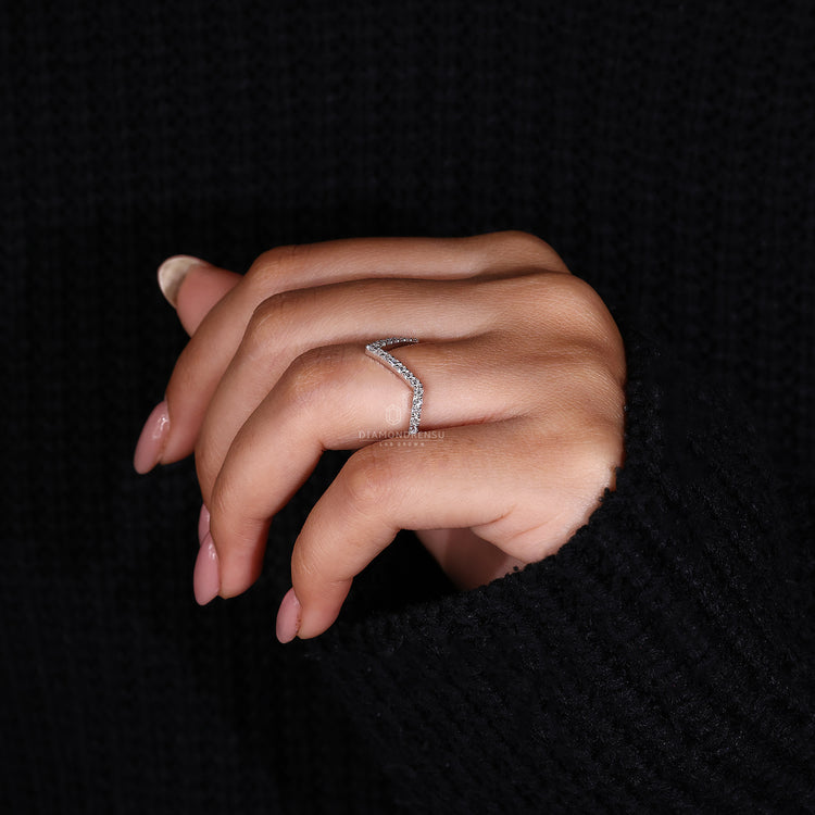 Unique design diamond wedding band.