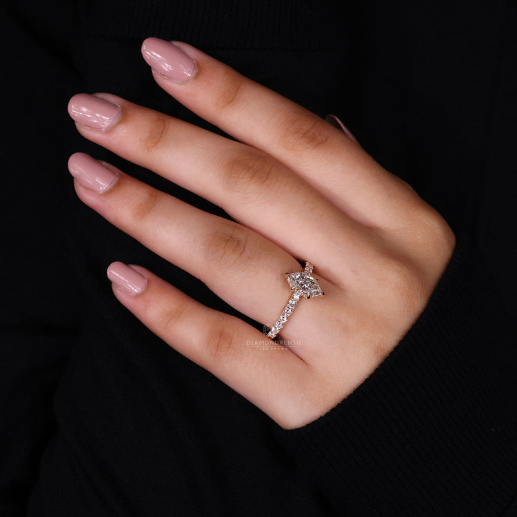 IGI certified pave band engagement ring style.