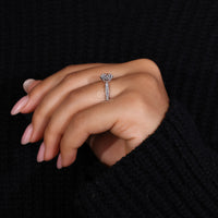 White gold diamond ring with a claw prong setting.