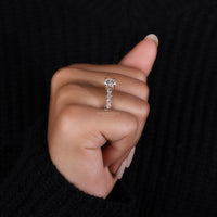 tapered pave set ring with hidden accent engagement ring.