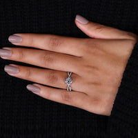 white gold engagement ring with unique engagement ring style.