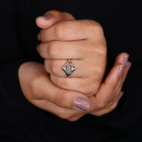 Split shank ring used in marquise engagement ring.
