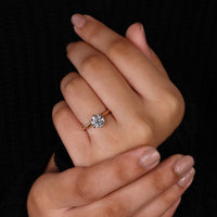 Custom diamond ring crafted with a knife edge shank and IGI certified stone.