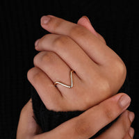 Simple wedding band in yellow gold.