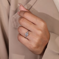 Prong setting ring crafted with lab grown diamonds and elegant design.