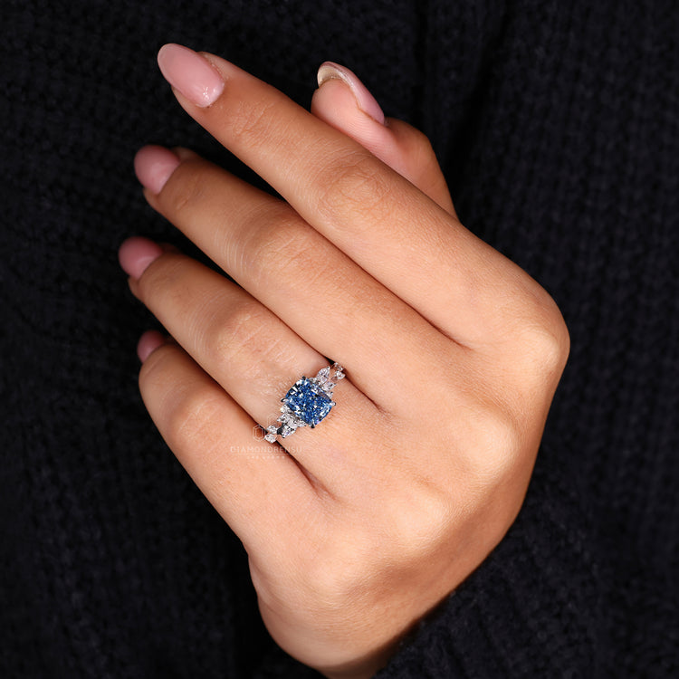 Custom diamond ring made to personal design preferences.