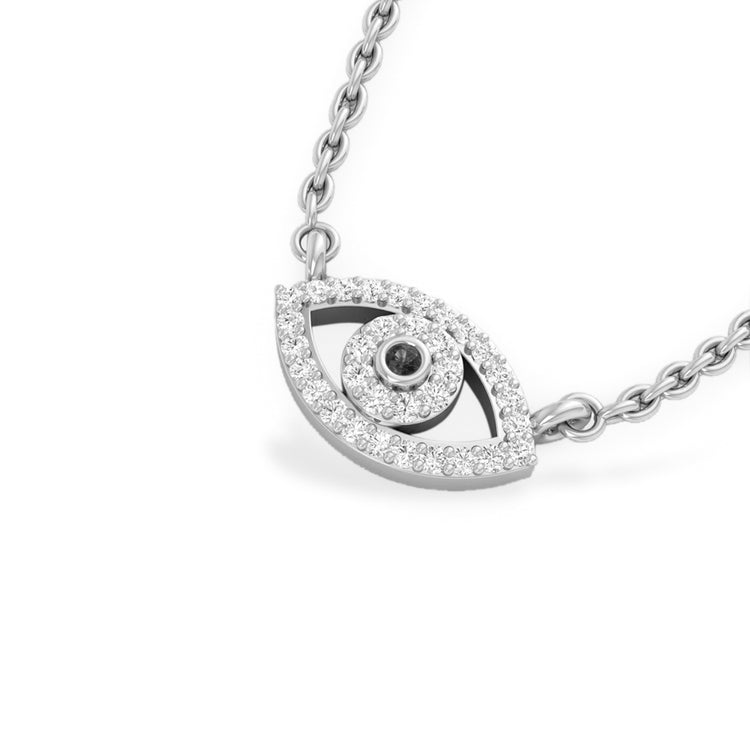 Evil Eye Lab-Grown Diamond + Solid Gold Pendant Necklace