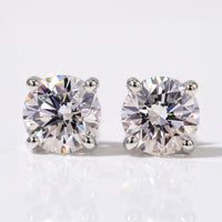 1.0 TCW Round Lab-Grown Diamond Stud Earrings - 18k White Gold