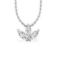 3 Petal Marquise Lab-Grown Diamond + Solid Gold Pendant Necklace
