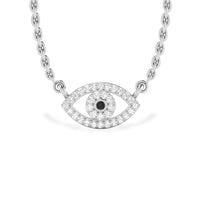 Evil Eye Lab-Grown Diamond + Solid Gold Pendant Necklace
