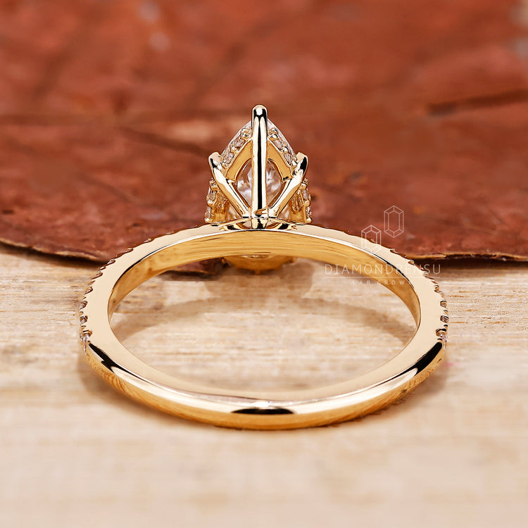 Hidden halo pear diamond ring by diamondrensu Australia