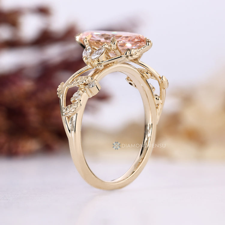 IGI certified lab grown marquise diamond ring.