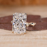 Nature inspired Radiant Cut Diamond Ring design.