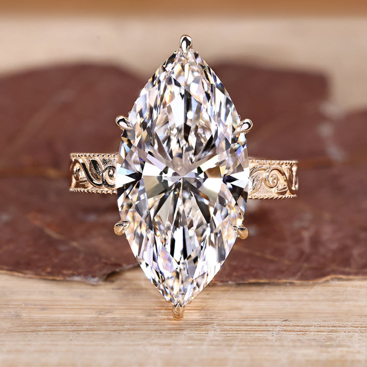 Vintage diamond engagement ring with marquise centre stone.