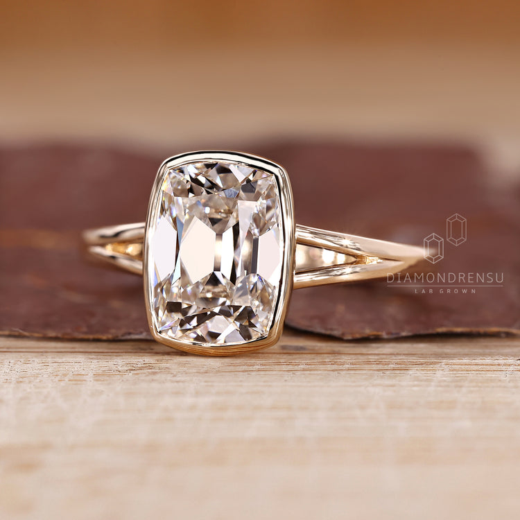 IGI certified Cushion Old European Cut diamond ring.