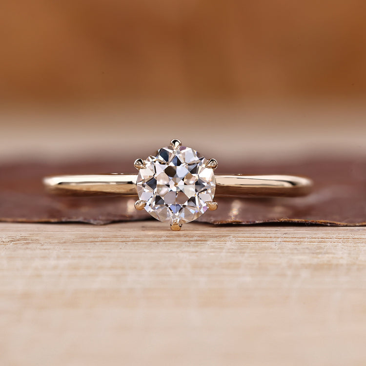 Round Old European Cut Ring solitaire style design.