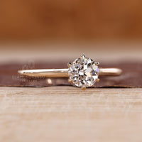 Round Old European Cut Ring tulip basket setting.