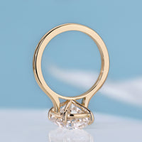 Solitaire cushion old mine cut diamond engagement ring.