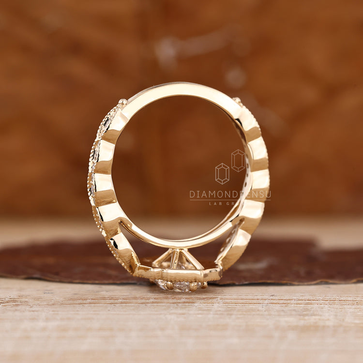 Marquise Diamond Ring refined cathedral setting.
