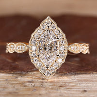 Vintage Dutch Marquise Diamond Ring with pave details.