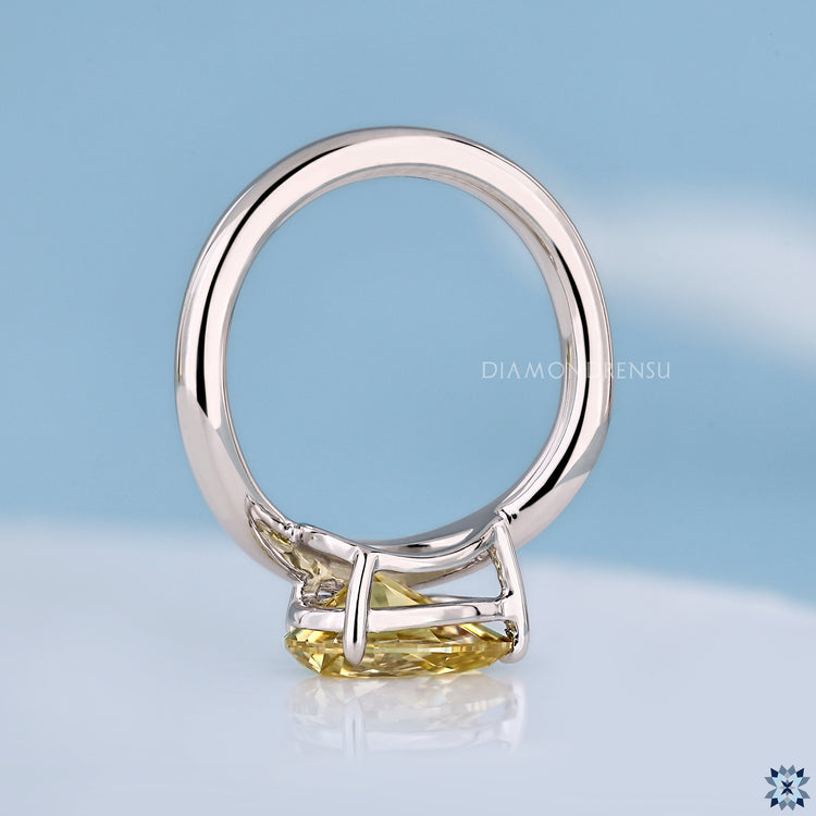 Solitaire pear cut diamond ring available in 1 to 5 CT.