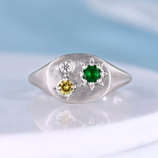 Birthstone ring with 1 to 3 custom stones