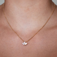 3 Petal Marquise Lab-Grown Diamond + Solid Gold Pendant Necklace
