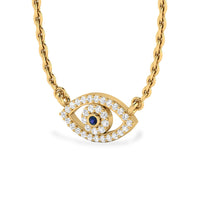 Evil Eye Lab-Grown Diamond + Solid Gold Pendant Necklace