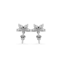 Flower Petal Marquise Cut Lab-Grown Diamond Stud + Solid Gold Earrings
