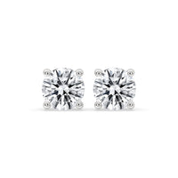 5 MM Round Moissanite Stud Earrings - Silver