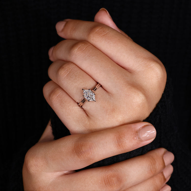 simple engagement ring in solitaire setting.