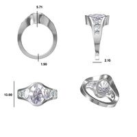 Oval and Round Lab-Grown Diamond Channel Set Ring 4.2 TCW