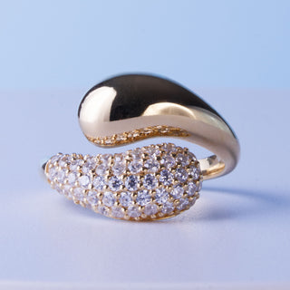 Lab-Grown Diamond Curvy Teardrop Open Band