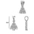 Baguette & Round Lab-Grown Diamond + Solid Gold Triangle Pendant Necklace