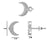 Crescent Moon Lab-Grown Diamond Stud + Solid Gold Earrings