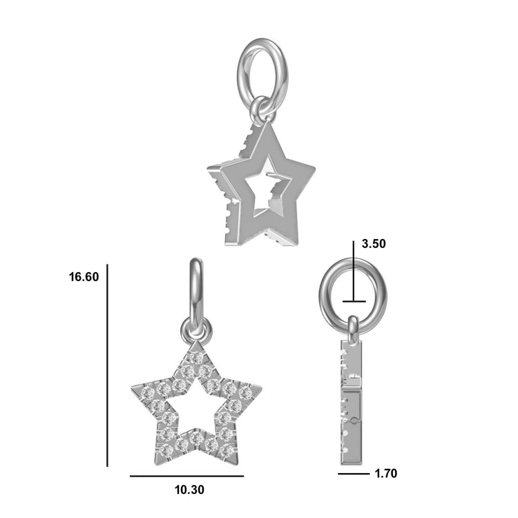 Open Star Lab-Grown Diamond + Solid Gold Pendant Necklace