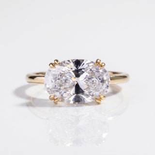 Oval Cut Lab-Grown Diamond East-West Hidden Halo Ring 3 CT