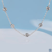 Five Stone Bezel Set Chain Bracelet