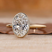 IGI-certified oval-cut lab-grown diamond ring.