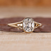 Cushion Old Mine Cut Ring IGI certified diamond.