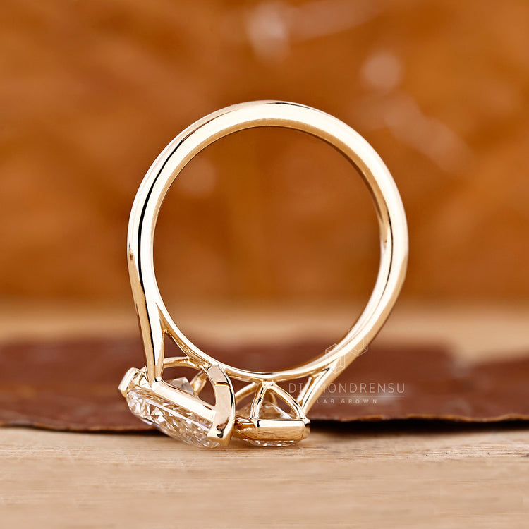 Toi et moi ring two stone cathedral prong style.
