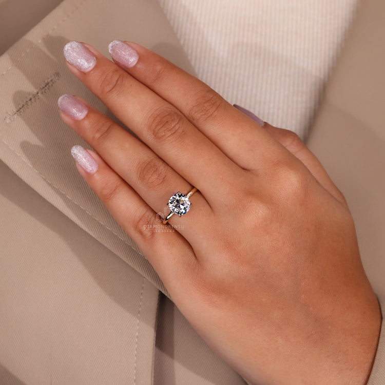 Cushion old European cut ring lab grown diamond style.