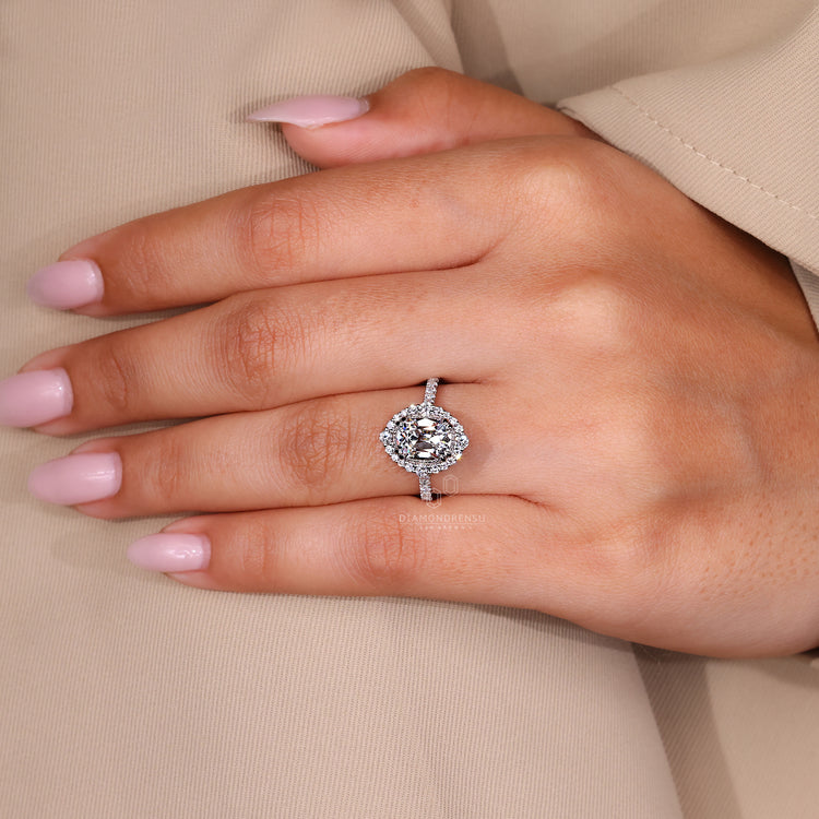 IGI certified Cushion Old European Cut diamond ring.