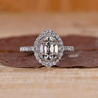 Cushion Old European Cut Ring halo pave style.