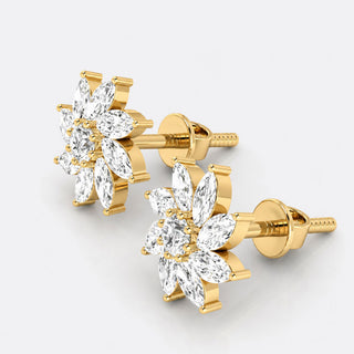 Pinwheel Lab-Grown Diamond Stud + Solid Gold Earrings