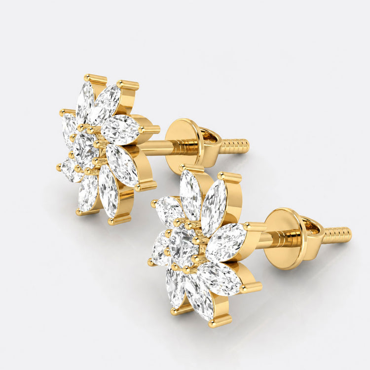 Pinwheel Lab-Grown Diamond Stud + Solid Gold Earrings