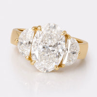 Oval Lab-Grown Diamond Half Moon Wide Band Ring 4.4 TCW