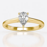 0.53 CT Pear Cut Colourless Simple Solitaire Moissanite Ring